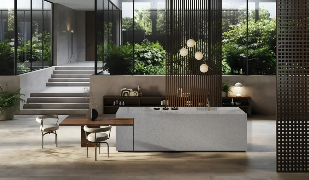 Grey quartz worktops